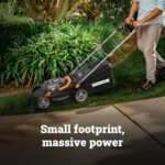 WORX Cordless Lawn Mower, 14" Electric Mower with Brushless Motor, Lightweight Push Lawn Mower with 6-Position Height Adjustment for Small Yards, 2 Batteries & Charger Included, WG735 - Image 3