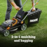 WORX Cordless Lawn Mower, 14" Electric Mower with Brushless Motor, Lightweight Push Lawn Mower with 6-Position Height Adjustment for Small Yards, 2 Batteries & Charger Included, WG735 - Image 4