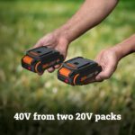 WORX Cordless Lawn Mower, 14" Electric Mower with Brushless Motor, Lightweight Push Lawn Mower with 6-Position Height Adjustment for Small Yards, 2 Batteries & Charger Included, WG735 - Image 8