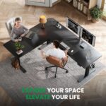 SIAGO L-Shaped Standing Desk - 63 x 55 Inch Adjustable Corner Standing Desk with Charging Station - L Shape Sit Stand Table with Memory Controller, Splice Board for Home Office - Image 3