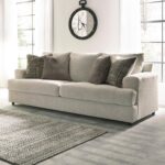 Signature Design by Ashley Soletren Contemporary Chenille Sofa with 4 Accent Pillows, Off-White - Image 3