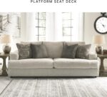 Signature Design by Ashley Soletren Contemporary Chenille Sofa with 4 Accent Pillows, Off-White - Image 8