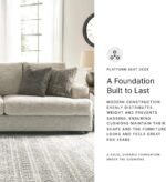 Signature Design by Ashley Soletren Contemporary Chenille Sofa with 4 Accent Pillows, Off-White - Image 9