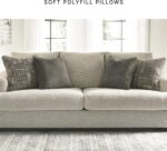 Signature Design by Ashley Soletren Contemporary Chenille Sofa with 4 Accent Pillows, Off-White - Image 10