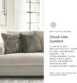 Signature Design by Ashley Soletren Contemporary Chenille Sofa with 4 Accent Pillows, Off-White - Image 11