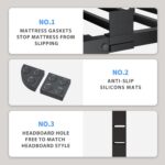 VIPSHOW 18 Inch Queen Bed Frame, 3500Lbs Heavy Duty Metal Platform with Round Corner Legs Mattress Slide Stopper, Steel Slat Support No Box Spring Needed, Noise Free, Non-Slip, Easy Assembly - Image 6