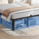 VIPSHOW 18 Inch Queen Bed Frame, 3500Lbs Heavy Duty Metal Platform with Round Corner Legs Mattress Slide Stopper, Steel Slat Support No Box Spring Needed, Noise Free, Non-Slip, Easy Assembly - Image 7