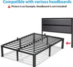 VIPSHOW 18 Inch Queen Bed Frame, 3500Lbs Heavy Duty Metal Platform with Round Corner Legs Mattress Slide Stopper, Steel Slat Support No Box Spring Needed, Noise Free, Non-Slip, Easy Assembly - Image 8
