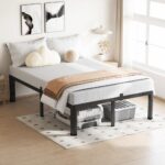 VIPSHOW 18 Inch Queen Bed Frame, 3500Lbs Heavy Duty Metal Platform with Round Corner Legs Mattress Slide Stopper, Steel Slat Support No Box Spring Needed, Noise Free, Non-Slip, Easy Assembly - Image 9