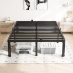VIPSHOW 18 Inch Queen Bed Frame, 3500Lbs Heavy Duty Metal Platform with Round Corner Legs Mattress Slide Stopper, Steel Slat Support No Box Spring Needed, Noise Free, Non-Slip, Easy Assembly - Image 10