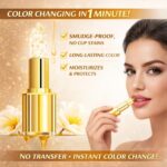 Color Changing Lipstick, Gold Crystal pH Color-Changing Lipstick 24HR Transferproof Lip Gloss,Moisturizing Tinted Lip Balm,Mother's Day & Birthday Gifts, Teacher Gifts for Women (2Count (Pack of 2)) - Image 6