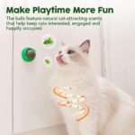 Potaroma Catnip Toys Balls 4 Pcs, Extra Cat Energy Ball, Edible Kitten Silvervine Toys for Cats Lick, Healthy Kitty Teeth Cleaning Dental Chew Toys, Cat Wall Treats (Green) - Image 5