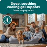FurHaven Cooling Gel Dog Bed for Large Dogs, Perfect Comfort Sofa Bed with Cool Gel-Top Foam with a Solid Orthopedic Foam Base for Joint Support, Washable Cover, Jumbo XL, Plush & Velvet, Granite Gray - Image 3