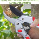 Garden clippers, premium Germany pruners, Work 3 times easier, professional ratchet pruning shears, cutting rose, flower, hedge, stem, tree, Sharp gardening scissors, Arthritis weak hand snips - Image 6