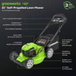 Greenworks 40V 21" Brushless Cordless (Smart Pace / Self-Propelled) Lawn Mower (75+ Compatible Tools), (2) 4.0Ah Batteries and Charger Included - Image 3
