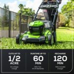 Greenworks 40V 21" Brushless Cordless (Smart Pace / Self-Propelled) Lawn Mower (75+ Compatible Tools), (2) 4.0Ah Batteries and Charger Included - Image 4