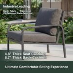 4-Piece Aluminum Patio Furniture Set, Outdoor Conversation Set with Loveseat, Chairs & Coffee Table, Deep Seating Cushions, All-Weather Metal Patio Furniture for Backyard, Balcony, Gray - Image 6