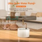 MISFANS Ceramic Cat Water Fountain - 2.1L/71oz - All-Ceramic Body & Pure Copper Water Spout - Non-Toxic - Automatic Pet Drinking Fountain Indoor with Ultra-Quiet Pump, and 3Pcs Filter & Sponge (White) - Image 4
