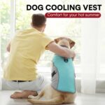 Dog Cooling Jacket for Large Dogs, Pet Cooling Vest with Mesh and D Ring, Dog Reflective Stripe Cooler Jacket for Beach, Hiking, Walking, Blue-L - Image 8