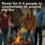 Sunnydaze 36-Inch Northland Steel Outdoor Fire Pit with Grill - Outdoor Fireplace with Cooking Grate, Spark Screen, Cover, and Poker - Image 3