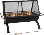 Sunnydaze 36-Inch Northland Steel Outdoor Fire Pit with Grill - Outdoor Fireplace with Cooking Grate, Spark Screen, Cover, and Poker - Image 11