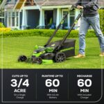 Greenworks 80V 25" Brushless Cordless (Self-Propelled) Dual Blade Lawn Mower (LED Headlight + Aluminum Handles), 4.0Ah Battery and Rapid Charger Included - Image 4
