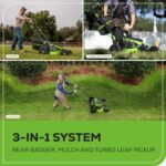 Greenworks 80V 25" Brushless Cordless (Self-Propelled) Dual Blade Lawn Mower (LED Headlight + Aluminum Handles), 4.0Ah Battery and Rapid Charger Included - Image 8