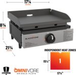 Blackstone 1971 Original 17” Tabletop Griddle with Stainless Steel Front Plate, Powder Coated Steel, Black - Image 4