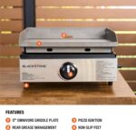 Blackstone 1971 Original 17” Tabletop Griddle with Stainless Steel Front Plate, Powder Coated Steel, Black - Image 5