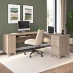 Bush Home 72-Inch L-Shaped Desk with Storage, Corner Computer Office Desk with File and Box Drawers, Home Office Workstation with Storage Cabinet, Somerset Collection, Ash Gray - Image 3
