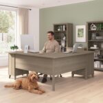 Bush Home 72-Inch L-Shaped Desk with Storage, Corner Computer Office Desk with File and Box Drawers, Home Office Workstation with Storage Cabinet, Somerset Collection, Ash Gray - Image 5