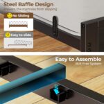 Rolanstar Bed Frame Queen Size with Charging Station and LED Lights, PU Leather Headboard with Storage Shelves, Heavy Duty Metal Slats, No Box Spring Need, Noise Free, Easy Assembly, Black - Image 7
