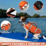 EMUST Dog Life Jacket, XL, NewOrange, Waterproof, Breathable, Adjustable with Rescue Handle, for Swimming Pool Beach Boating - Image 3