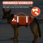 EMUST Dog Life Jacket, XL, NewOrange, Waterproof, Breathable, Adjustable with Rescue Handle, for Swimming Pool Beach Boating - Image 5