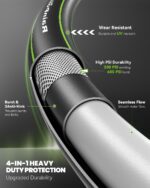 RAINPOINT Garden Hose 25ft x 5/8", Water Hose Heavy Duty, Flexible, Lightweight Durable Hybrid Hose with Swivel Handle for Yard, Car Wash, Pets, No Kink, Male to Female Fittings - Image 3