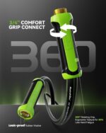 RAINPOINT Garden Hose 25ft x 5/8", Water Hose Heavy Duty, Flexible, Lightweight Durable Hybrid Hose with Swivel Handle for Yard, Car Wash, Pets, No Kink, Male to Female Fittings - Image 4