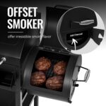 2-Burner Gas and Charcoal Grill Combo with Offset Smoker & Side Burner, 34,000 BTU Dual Fuel Grill, 1020 Sq. In. Cooking Area, Ideal for Outdoor Cooking, Black, ZH3005Y-SC - Image 9