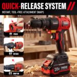 TEENO Brushless Power Tool Combo Kit, 6-in-1 Cordless Interchangeable Multi-Tool Set (Drill, Impact Wrench, Oscillating Tool, Reciprocating & Chain Saws, Sander), 3Ah Battery, USB Adapter & Hard Case - Image 3