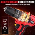 TEENO Brushless Power Tool Combo Kit, 6-in-1 Cordless Interchangeable Multi-Tool Set (Drill, Impact Wrench, Oscillating Tool, Reciprocating & Chain Saws, Sander), 3Ah Battery, USB Adapter & Hard Case - Image 4
