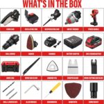 TEENO Brushless Power Tool Combo Kit, 6-in-1 Cordless Interchangeable Multi-Tool Set (Drill, Impact Wrench, Oscillating Tool, Reciprocating & Chain Saws, Sander), 3Ah Battery, USB Adapter & Hard Case - Image 7