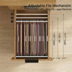 FURSUN 58" Home Office Desk with Power Outlet & File Cabinet, Modern Fluted Executive Desk with 3 Storage Drawers, Large Computer Workstation for Study & Bedroom, Natural Oak - Image 9