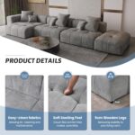WJShome 183" Oversized Modular Sectional Sofa, U Shaped Couch with Ottoman,Sectional Couches for Living Room,Large Linen Deep Seat with Pillow Couches for Home,Spacious Space,Gray - Image 5