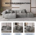 WJShome 183" Oversized Modular Sectional Sofa, U Shaped Couch with Ottoman,Sectional Couches for Living Room,Large Linen Deep Seat with Pillow Couches for Home,Spacious Space,Gray - Image 6