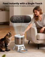 Invengo Automatic Cat Feeder, 3L Timed Pet Feeder for Cats & Small Dogs, Dual Power USB & Battery, Clear Hopper, Easy-Clean, Dry Food & Kibble, Up to 6 Meals Daily - Image 3