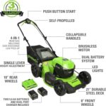 Greenworks 48V (24V x 2) High - Performance Cordless Yard Tool Combo: 21" self propelled lawn mower, 12" Trimmer & Blower, with 3 Batteries & 2 Chargers - Image 3