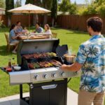 EUHOME 51,000 BTU 4-Burner Propane Gas Grill with Side Burner – Large 452 sq.in Stainless Steel BBQ Grill, Enameled Cast Iron Grates, 4 Swivel Casters & Protective Cover for Backyard Patio Family - Image 3