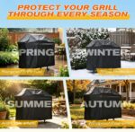 EUHOME 51,000 BTU 4-Burner Propane Gas Grill with Side Burner – Large 452 sq.in Stainless Steel BBQ Grill, Enameled Cast Iron Grates, 4 Swivel Casters & Protective Cover for Backyard Patio Family - Image 11