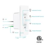 Kasa Smart Plug KP200, In-Wall Smart Home Wi-Fi Outlet Works with Alexa, Google Home, No Hub Required, Remote Control, ETL Certified , White, 1 Pack - Image 9