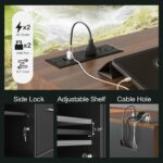 ModernMate 4 Drawer File Cabinet, Wood Filing Cabinet for Home Office with Lock, Power Strip, Storage Shelves, Home Office Lateral File Storage Fits A4/Letter Size, Black Walnut - Image 6