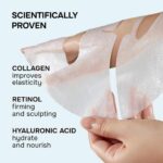 SimplyVital Collagen Facial Mask with Retinol & Hyaluronic Acid - Hydrating Face Masks Skincare - T Line & V Line Sheet Mask for Women Skin Care - Mascarillas Para la Cara - Cloth Face Masks - 7 Pack - Image 5